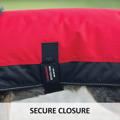 Schneiders Waterproof Reflective Dog Coat II | 600D Polyester Waterproof | Reflective Threading | Soft Nylon Lining | Closed Front and Bellyband Closure | Color Royal | Size Medium - color: Royal, size: Medium