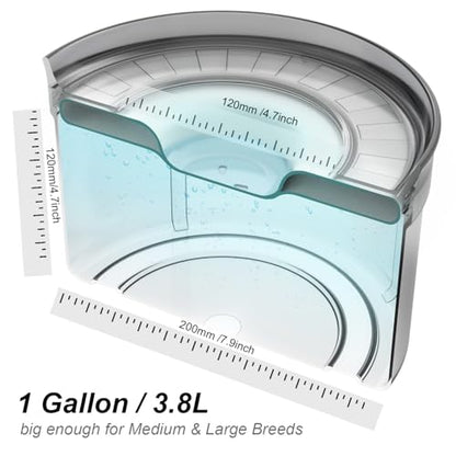 Techphardo 1Gallon No Spill Dog Water Bowl-3.8L Large Capacity, BPA-Free, Anti-Splash & Anti-Digging Design with Non-Slip Base for Messy Drinkers - color: Sapphire