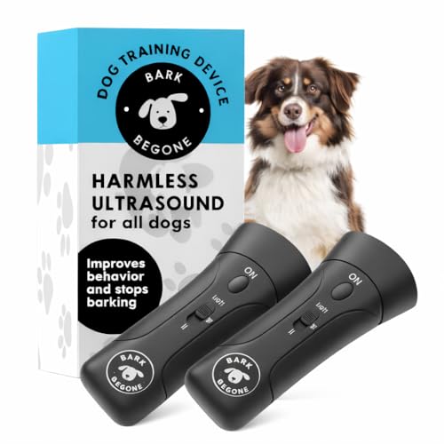 Ultrasonic Dog Bark Deterrent & Behavior Corrector - Stop Barking, Jumping, Aggression Without Yelling -Just Point & Press! Backed by Kevin Harrington from Shark Tank (Black 9V (2 Pack)) - color: Black 9V (2 Pack)