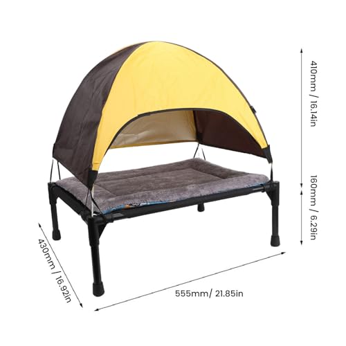 Estink Elevated Dog Camping Tent with Canopy Portable Raised Dog Cot Breathable Mesh Fabric Quick Fold Outdoor Pet Bed for Camping Beach Lawn Medium to Large Dogs
