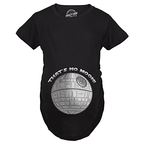 Maternity Thats No Moon Cute T Shirt Funny Pregnancy Announcement Baby Bump Tee - color: Black, size: XX-Large