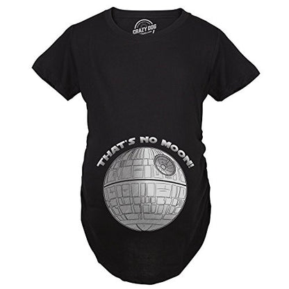 Maternity Thats No Moon Cute T Shirt Funny Pregnancy Announcement Baby Bump Tee - color: Black, size: Small