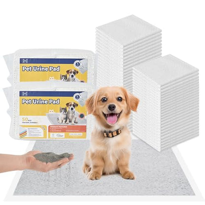 ABCPET Puppy Pads Puppy Pee Pads 100 Count Dog Pads with 5-Layer Leak-Proof Design, Small Disposable Dog Training Pad 22"x22" with Super Absorbent & Cat Litter for Dogs, Cats - size: "22"x22"-100 Count