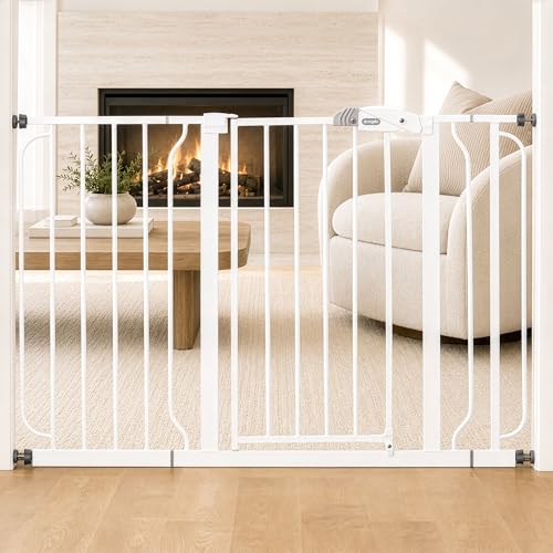 Regalo White Extra Wide Metal Pet Gate, 2" L X 49" W X 30" H - color: White, size: 29-49"W x 30"H