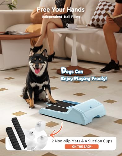 Dog Nail File Toy with 2 Dog Treat Puzzle, Interactive Dog Enrichment Toys for IQ Training, Dog Scratch Pad for Nails, Slow Feeder and 2 Level in 1 Dog Puzzle, Strong Anti-Slip Strips