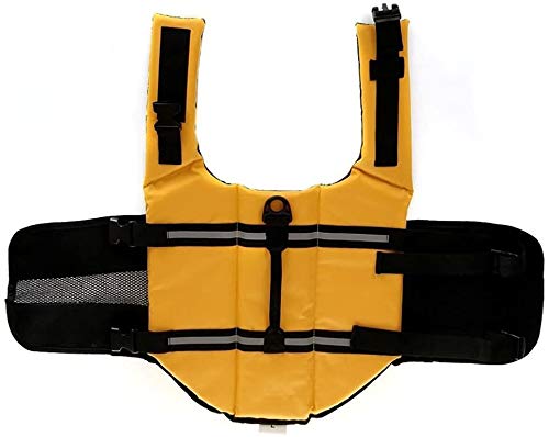 Izefia Dog Life Jacket Swimming Safety Coat Floatation Life Vest Life Saver with Handle for Small Dog Puppy Large Dog (Yellow, XXS) - color: Yellow, size: XX-Small