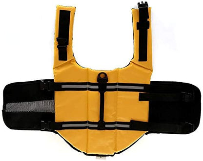 Izefia Dog Life Jacket Swimming Safety Coat Floatation Life Vest Life Saver with Handle for Small Dog Puppy Large Dog (Yellow, XXS) - color: Yellow, size: XX-Small