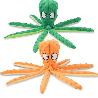 Octopus Dog Toy, Stuffing Free Octopus Dog Toy, Squeaky & Crinkle Plush for Aggressive Chewers Dogs, for Interactive Play, Teething & Anxiety Relief (2PCSD) - color: 2PCSD