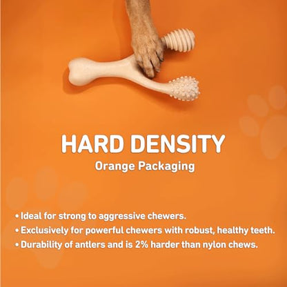 BetterBone - Hard Density - Ideal for Strong to Aggressive Chewers - All-Natural, Nylon-Free Dog Chew Toys - Non-Toxic, Promotes Dental Health, Splinter-Resistant, Sustainably Made - size: Mini