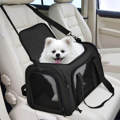 Movelo, Pet Carrier with Two Entrances – Top & Side Opening Soft-Sided Travel Carrier for Cats & Small Dogs up to 25 lbs – Airline Approved, Mesh Ventilation, Removable Pad & Shoulder Strap