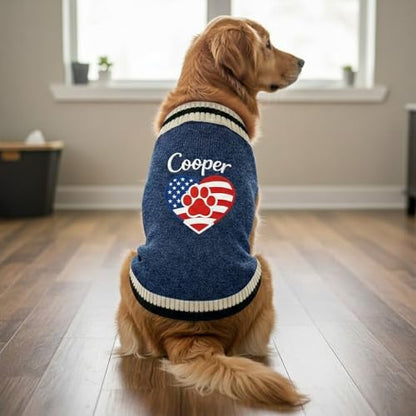 Custom Embroidered Flag Dog Sweater, Personalized Knit Pet Clothes, City with Name Graphic Pullover Apparel, Winter Warm Soft Puppy Cats, Gift for Pet Lovers Gift#1 - color: Gift#1