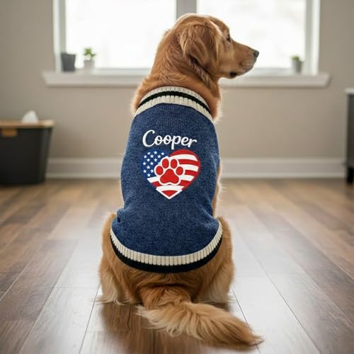 Custom Embroidered Flag Dog Sweater, Personalized Knit Pet Clothes, City with Name Graphic Pullover Apparel, Winter Warm Soft Puppy Cats, Gift for Pet Lovers Gift#1 - color: Gift#1