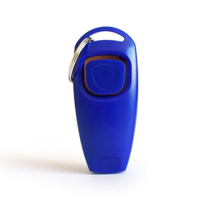 2 in 1 Pet Whiste Training Clicker with Wrist Strap, Suitable for Dog, Cat, Bird or Other Pets(Blue) - color: Blue