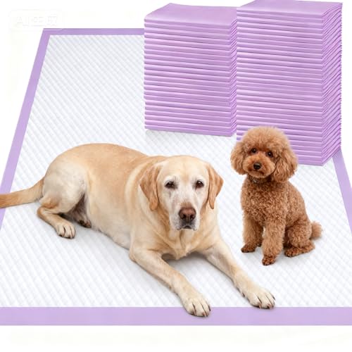 Gimars XL 6-Layer Ultra Absorbent 1200ml 48-Hour Leak-Proof Dog Pee Pads, Quick Dry Extra Large Puppy Pads for Puppy Training, Senior & Incontinent Dogs, Cats, Overnight Use, 30"x36", 30 Count - size: 30"x36" - Purple 30 Counts