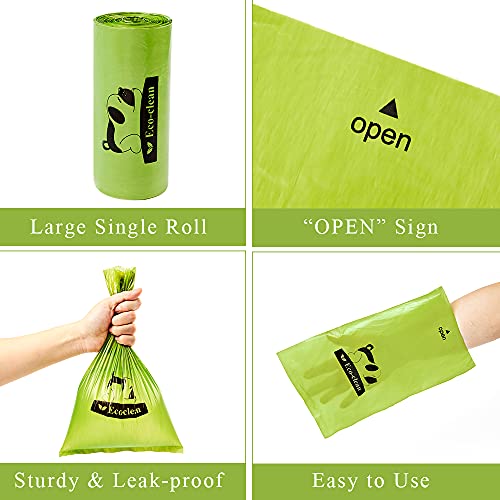 ECO-CLEAN Dog Poop Bags, 500 Count, Leak-Proof, Earth-Friendly, Tissue-Style Dispensing, Big Enough for All Pet Size, Keep Your Hands Safe - color: Green