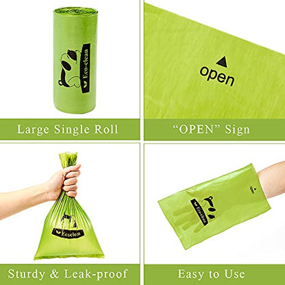 ECO-CLEAN Dog Poop Bags, 500 Count, Leak-Proof, Earth-Friendly, Tissue-Style Dispensing, Big Enough for All Pet Size, Keep Your Hands Safe - color: Green