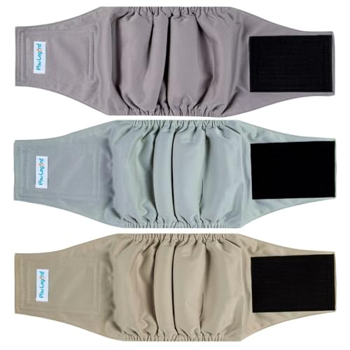 Paw Legend Washable Dogs Diapers Male Dog Belly Bands for Male Dogs Diapers Reusable Puppy & Doggie Diapers Male - color: Purple Grey, Green, Brown, size: X-Small