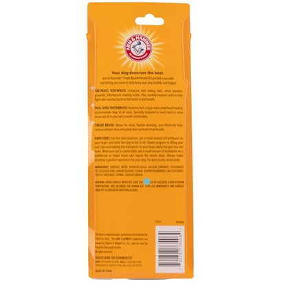 Arm & Hammer for Pets Enzymatic Dog Dental Care Kit, Chicken Flavor Toothpaste with Baking Soda for Plaque, Tartar, and Bad Breath, Double-Sided Toothbrush and Finger Brush Included, 2.5 Oz - size: 2.5 Ounce (Pack of 1)