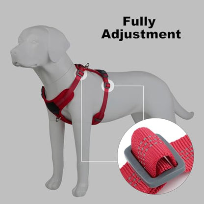 Plutus Pet No Pull Dog Harness, Release at Neck, Soft Padded, Reflective Adjustable Dog Vest Harness for Small, Medium, Large Dogs(Red, XS) - color: Red, size: XS