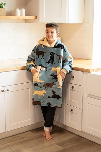 LazyOne Oversized Kid Blanket Hoodie, Oversized Hoodies for Girls and Boys, Wearable Blankets - color: Labs Kid Blanket Hoodie