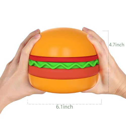 Multiple Use Pet Feeding Set, Cute Hamburger-Shaped, 5 Stackable Bowls for Small Dogs and Cats, Anti-Choking Slow Food Feeder, Raised Bowls, Travel Cat Bowls