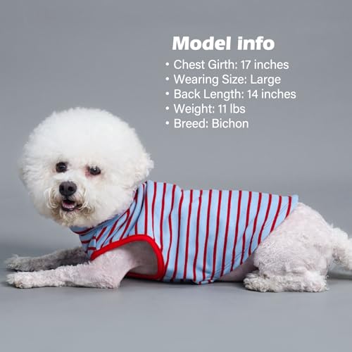 KYEESE 2Pack Dog Sweater Soft Dogs Clothes Warm Pets Clothes Stretchy Pet Sweatshirt Dog Sweaters for Small Dogs Girl Turtleneck Pet Coats Pullover Small Pets Sweaters - color: 7# Stripe+red, size: Medium (7-11lbs)