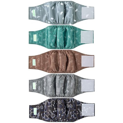 wegreeco Small Dog Diapers Male,Reusable Belly Bands for Male Dogs,Washable Doggie Puppy Male Diapers Wraps,Medium Large Size (5 Pack X-Small, Dinosaurs) - color: Dinosaurs, size: X-Small