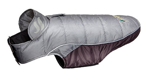 DOGHELIOS 'Hurricane-Waded' Plush Adjustable 3M Reflective Insulated Winter Pet Dog Coat Jacket w/ Blackshark technology, Small, Grey