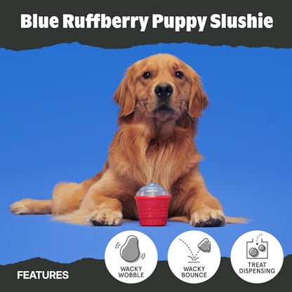 Barkbox Blue Ruffberry Puppy Slushie Dog Toy | Treat-Dispensing Rubber Toy with Wacky Wobble & Bounce | Interactive Chew Toy for Medium Dogs - color: Blue Ruffberry Slushie