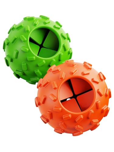 Dog Puzzle Toy 2 Pack – Cognitive Dog Treat Toy,Interactive Dog Toys for Treat Dispensing, Slow Feeder for Mental Stimulation & Anxiety Relief, Puppy Training Toy, Natural Rubber - color: Citrus Paradise