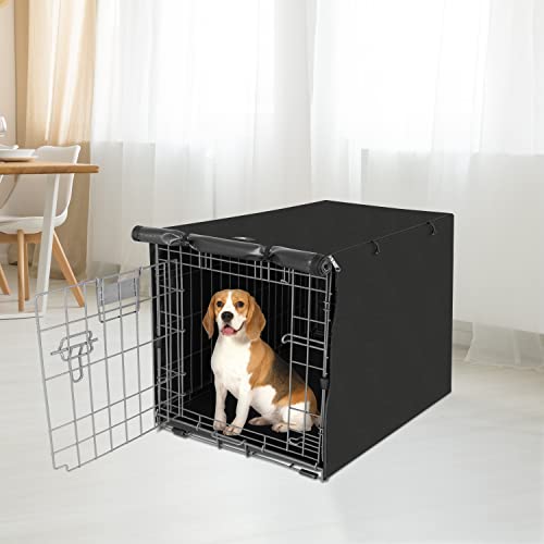 X-ZONE PET Double Door Dog Crate Cover - Polyester Pet Kennel Cover Fits 36 inches Wire Crate, Black - color: Black, size: 36.6"L x 23.0"W x 24.8"H