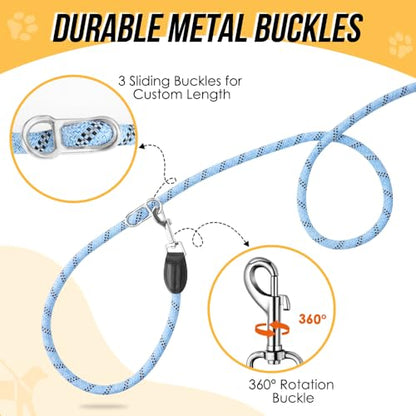 Lukovee Hands Free Dog Leash, 10FT Adjustable Training Lead 1/2 Inch Nylon Heavy Duty Lead No Pull for Large Medium Dogs, Tangle Free Reflective Waist-Leash for Walking Running, Blue - color: Blue