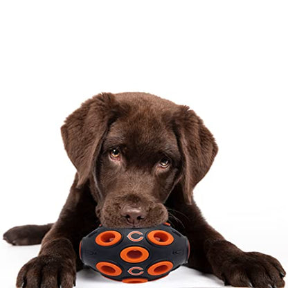 First NFL Chicago Bears Football Treat Dispensing Toy for Dogs and Cats, Interactive Fun, Natural Rubber - color: Chicago Bears