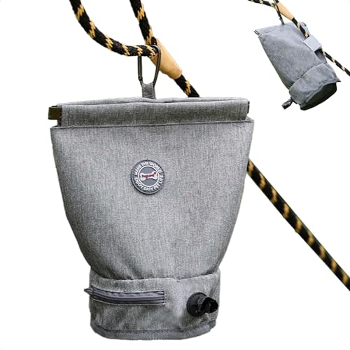 Dog Poop Bag Holder for Walking with Waste Bag Dispenser | Reusable, Easy to Clean, Smell Proof, Magnetic Closure, Portable Dog Travel Accessories, For Leash or Harness Waist