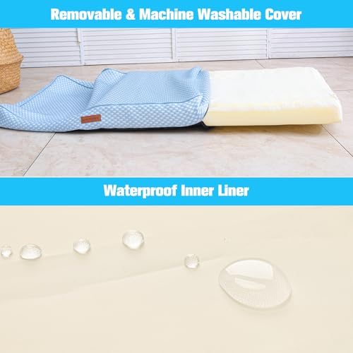 EXPAWLORER Dog Cooling Mat, 30*20in Upgraded Thick Non-Slip Bed Pad with Chill Soothing Fabric for Medium Dogs Cats Pets in Summer Keep Cool, Portable Washable Kennel Bed with Waterproof Inner Cover - size: M( 30.0"L x 20.0"W x 3.0"Th)