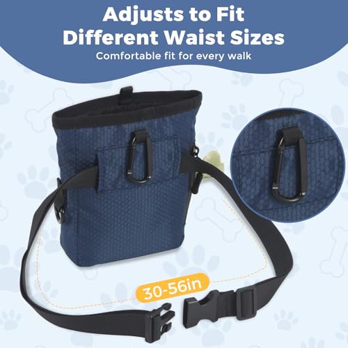 Dog Treat Pouch for Pet Training, One-Hand Magnetic Closure, Hands-Free Treat Bag with Silicone Liner, No Mess No Smell - color: Gray