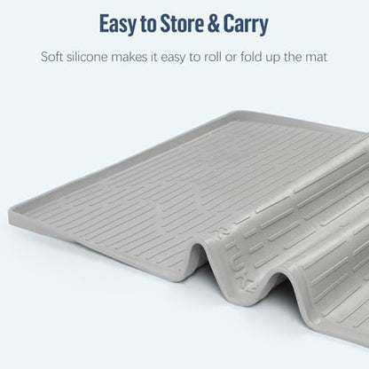 Pee Pad Holder for Dogs, 32" x 22" Extra Large Silicone Pee Tray Mat High Edge, Leak-Proof, No Spill Pet Pad Holder for Puppy, Cat, Rabbit, Training Pads for Floor Protection, No Pee Pads - size: 32"x22"