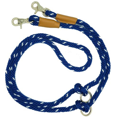 7FT Hands Free Dog Leash, Waist Dog Leash for Walking Running - color: Navy blue/ white