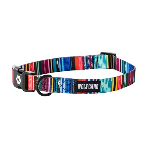 Wolfgang Heavy Duty, Adjustable Dog Collar with Quick Release Nylon Buckle for Walking & Training, Quetzal Print, Small - color: Quetzal Print, size: Small (5/8 Inch x 8-12 Inch)