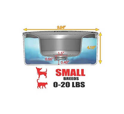 Slopper Stopper Stainless Steel Dripless Water Bowl with Tritan Plastic Lid – Holds 1 Gal, Reduces Spills & Trails Up to 85%+, Water Bowl for Small Breed Dogs (0-20 lbs), The Original Slobber Stopper - size: 0-20 Lbs Small, style: Stainless Steel
