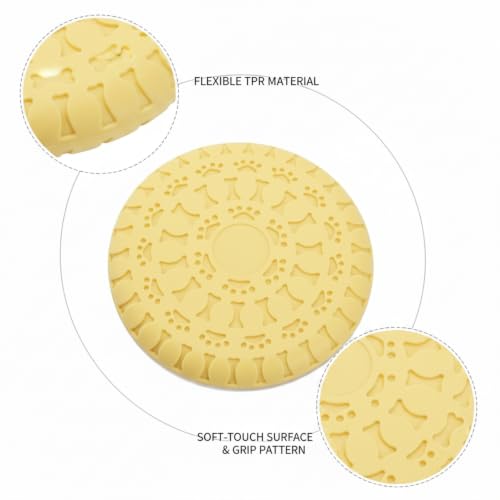 Soft TPR Rubber Dog Disc Toy, Flexible 8.7 Inch Flying Disc for Outdoor Fetch Training - color: Yellow