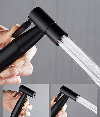 Handheld Bidet Sprayer for Toilet,Bathroom Spray with G1/2,Black | Suitable for personal hygiene cleaning, bathroom cleaning, pet bathing, mop cleaning, etc. - color: Black