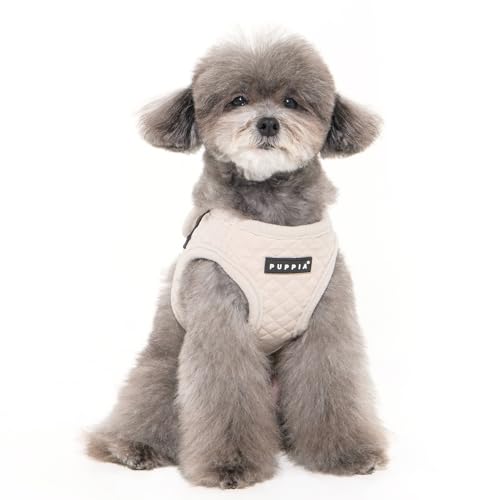 Puppia Irvin Vest Dog Harness Step-in Warm Winter Diamond Pattern for Small and Medium Dog, Cream, Small - color: Cream, size: Small