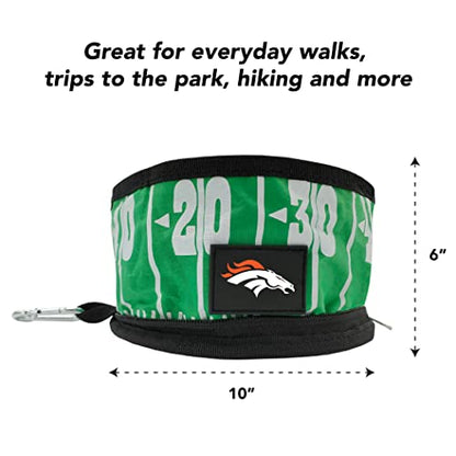 Pets First NFL Collapsible Pet Bowl - color: Denver Broncos, style: 1 Pack