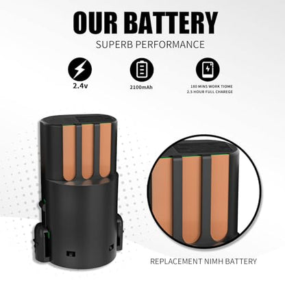 Replacement Battery Compatible with Wahl Arco SE Pet Clipper, 3-Pack | 2.4V 2100mAh NiMH rechargeable cell for grooming. Replaces parts 0114-300, 1854-7988. Check your clipper model before buy. - color: 3 Packs