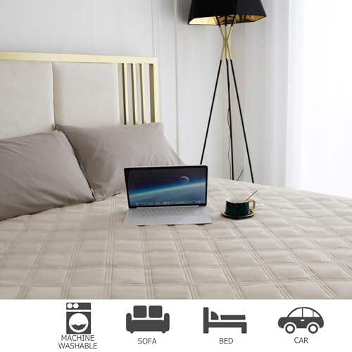 Ameritex Waterproof Dog Bed Cover Pet Blanket with Anti-Slip Back for Furniture Bed Couch Sofa - color: Khaki, size: 30x60 Inch (Pack of 1)