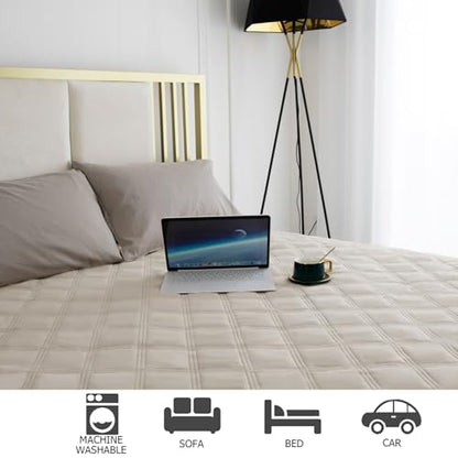 Ameritex Waterproof Dog Bed Cover Pet Blanket with Anti-Slip Back for Furniture Bed Couch Sofa - color: Khaki, size: 30x60 Inch (Pack of 1)