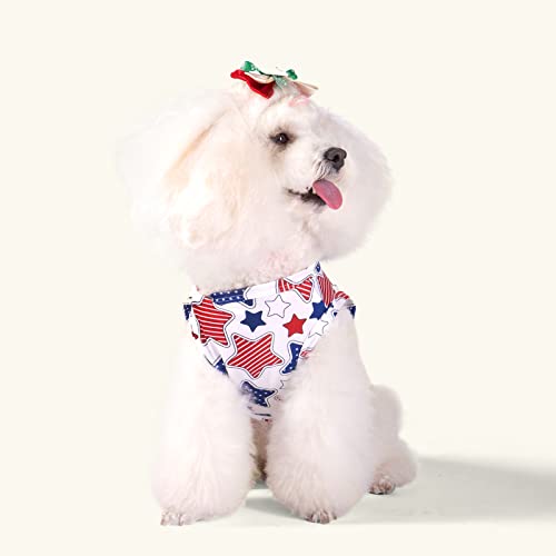 CuteBone Dog Shirts 2-Pack Soft Pet Clothes Breathable Summer Vest for Small Puppy and Stretchy Cat Apparel - color: Stars&map, size: Small