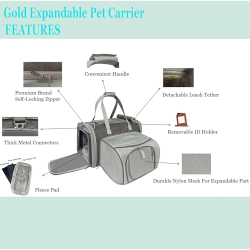 Mr. Peanut's Gold Series Standard Size Airline Compliant Expandable Pet Carrier V3.0 (Deja Blue) - color: Deja Blue