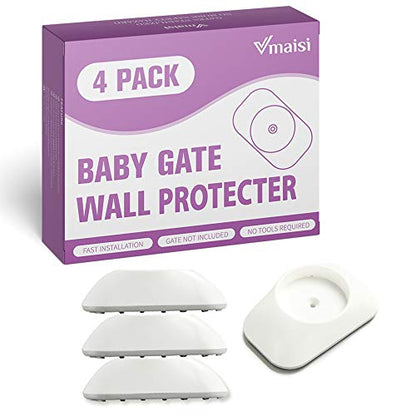 Vmaisi Baby Gate Wall Cup Protector Make Pressure Mounted Safety Gates More Stable - Wall Damage-Free - Fit for Doorway, Door Frame, Baseboard - Work on Dog & Pet Gates (White) - size: 4 Pack
